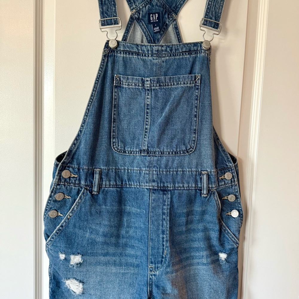 GAP Classic Blue Denim Overalls Short